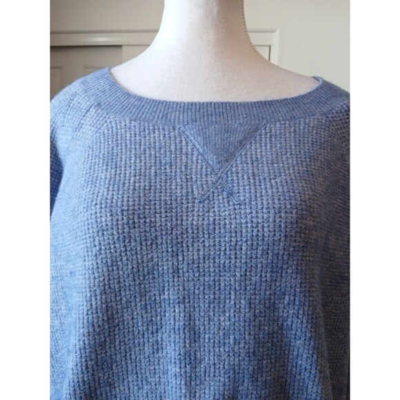 J Crew Womens Sweater Medium Blue Gray Alpaca Merino Wool Blend Textured Cozy - Picture 6 of 15